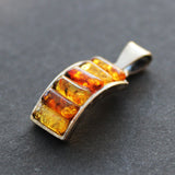 Silver Baltic Multicolour Mix Amber Pendant