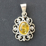 Classic Vintage Oval Amber Pendant
