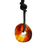 Honey or Grey Semi-Polished Baltic Amber Amulet