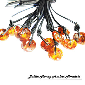 Honey or Grey Semi-Polished Baltic Amber Amulet