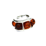 Sterling Silver Green Amber Bead, Beads Fit Pandora Style Bracelets