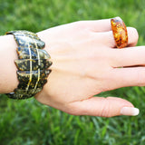 Uneven Baltic Amber Pieces Bracelet