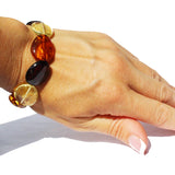 Large Disc Baltic Amber Bracelet