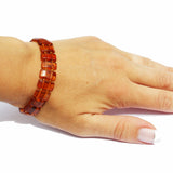 Classic Rectangular Baltic Amber Stretch Bracelet