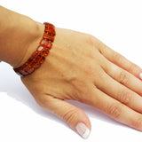 Classic Rectangular Baltic Amber Stretch Bracelet