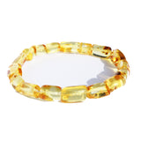 Honey or Lemon Amber Tube Bead Bracelet