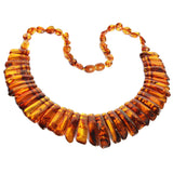 Stunning Thin Amber Bead Necklace Cleopatra style