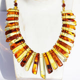 Stunning Thin Amber Bead Necklace Cleopatra style