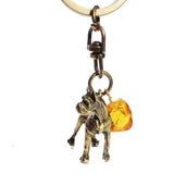 St. Christopher And Amber Tumble Keyring