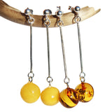 Honey Amber Long and Dangly Earrings