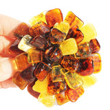 Beautiful Baltic Amber Flower Pendant - Brooch