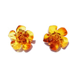 Honey Amber Flower Studs - Periwinkles