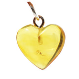 Baltic Amber Lemon Amber Heart Pendant With Inclusion