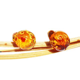 Honey Baltic Amber Studs - Ladybirds