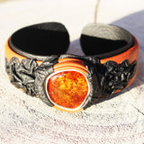 Leather & Honey Baltic Amber Bracelet