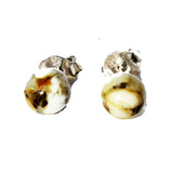 Baltic Amber Dalmatian Pattern Earrings