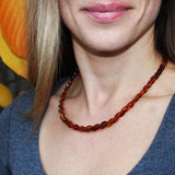 Gorgeous Overlapping Handcrafted Baltic Amber Bead Necklace
