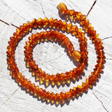 Gorgeous Overlapping Baltic Amber Square Bead Necklace