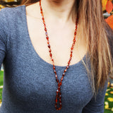 Long Amber Drop Necklace. Be in style!!! 31inch.