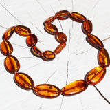 Large Olive Baltic Amber Shape Bead Necklaces