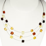 Charming Three Wires Illusion Necklace - Squares