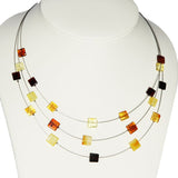 Charming Three Wires Illusion Necklace - Squares
