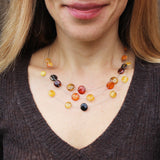 Baltic Amber Layer Illusion Necklace 'Fantasy 3