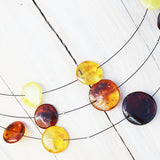 Baltic Amber Layer Illusion Necklace 'Fantasy 3