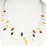 Charming Three Wires Illusion Necklace - Teardrops