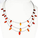 Charming Three Wires Illusion Necklace - Teardrops