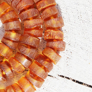 Unpolished Honey Baltic Amber Tube Bead