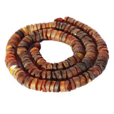 Unpolished Cherry Baltic Amber Disc Bead Necklace