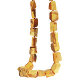 Unpolished Honey Butterscotch Amber Necklace - Cubes