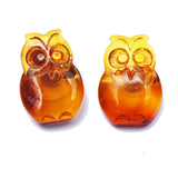 Honey Amber Studs - Owls