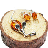 Honey Baltic Amber Silver Pendant - LITTLE MOUSE, 925 sterling silver