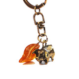 Anchor and Ship Wheel with Amber Tumble Keyring