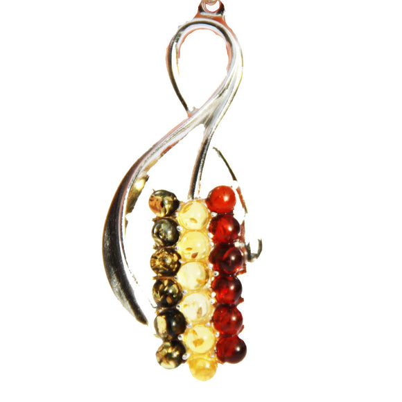 Multicolour Baltic Amber Pendant - Music Key