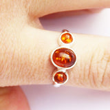 Classic Baltic Amber Ring - Triple Oval