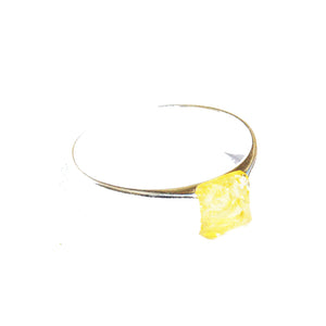 Solid Square Baltic Amber Ring