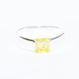 Solid Square Baltic Amber Ring