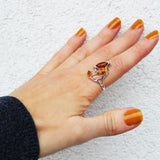 Lovely Modern Design Amber Ring