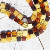 Elegant & Delicat Mixed Amber Necklace - Square