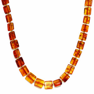 Elegant & Delicat Mixed Amber Necklace - Square