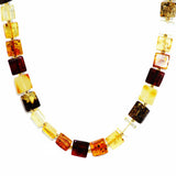 Elegant & Delicat Mixed Amber Necklace - Square