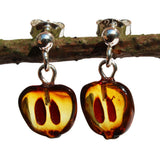 Baltic Honey Amber Studs 'Pears' and 'Apples'