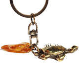 Anchor and Ship Wheel with Amber Tumble Keyring