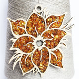 Beautiful Amber Burning Sun Mosaic Decoration