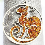Beautiful Amber Owl Mosaic Decoration