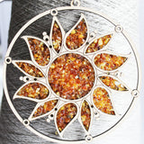 Beautiful Amber Dragonfly Mosaic Decoration