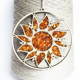 Beautiful Amber Shining Sun Mosaic Decoration